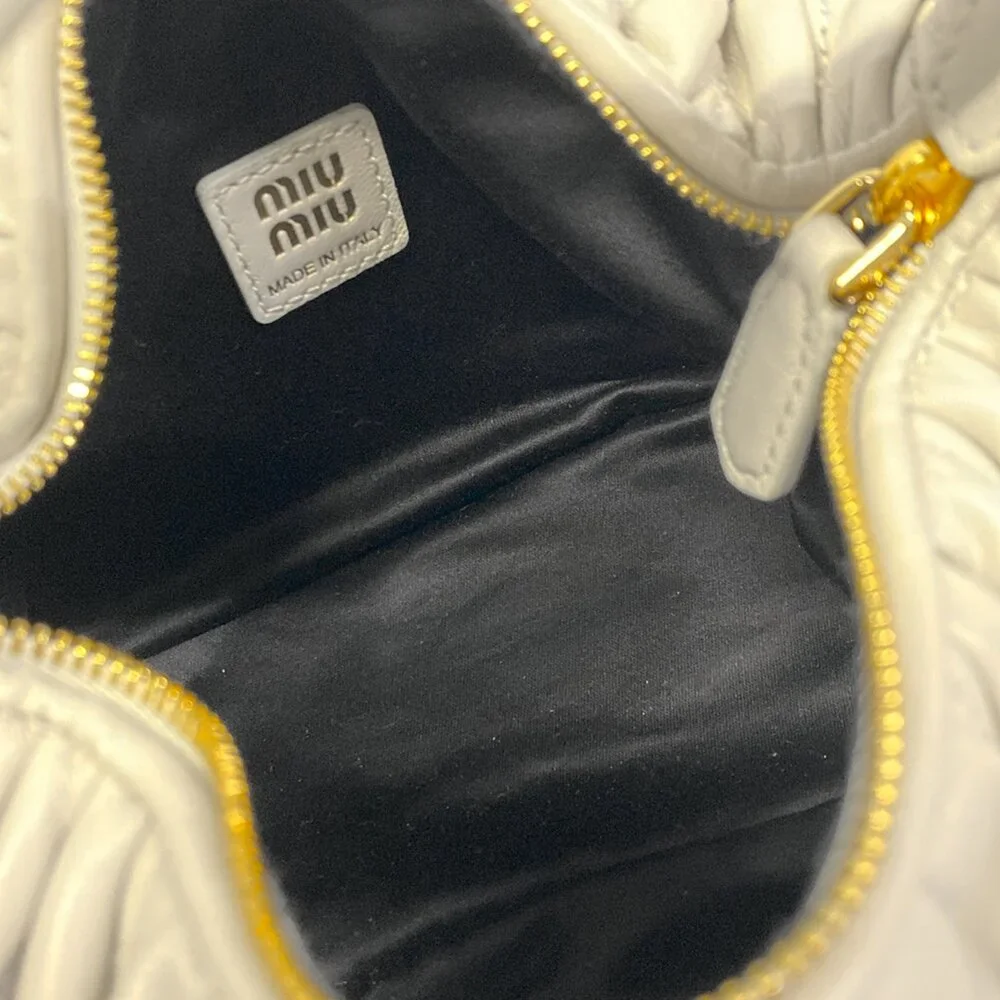 Miu Miu Matelasse Handbag 5NE026 Bianco (Ivory)